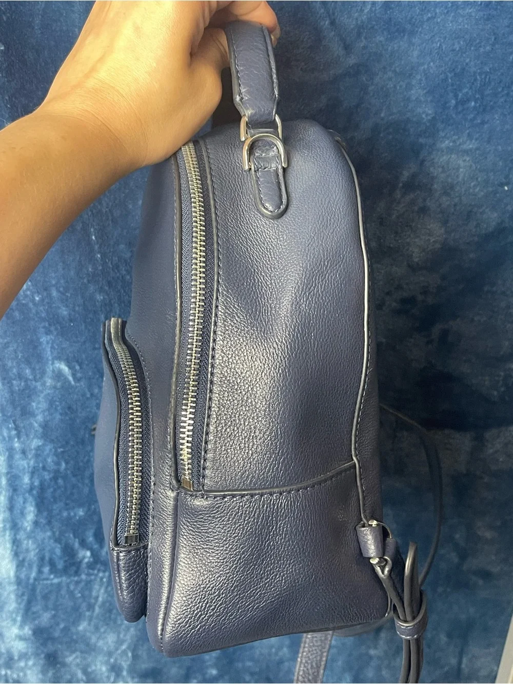 kate spade navy pebble leather mini backpack